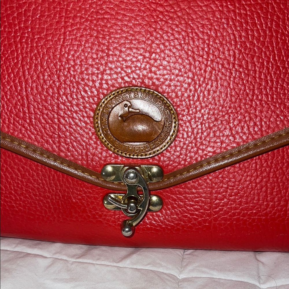 Dooney & Bourke Red and Tan Crossbody Bag - Picture 4 of 14